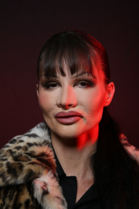 Facial Distortion Makeup Under Red Light